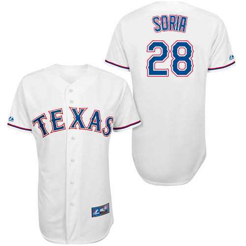 Joakim Soria #28 Youth Baseball Jersey-Texas Rangers Authentic Home White Cool Base MLB Jersey